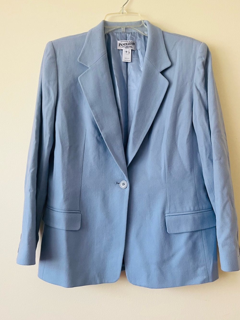 Pendleton Vintage Virgin Wool Blazer Jacket Women’s Size 12P Blue